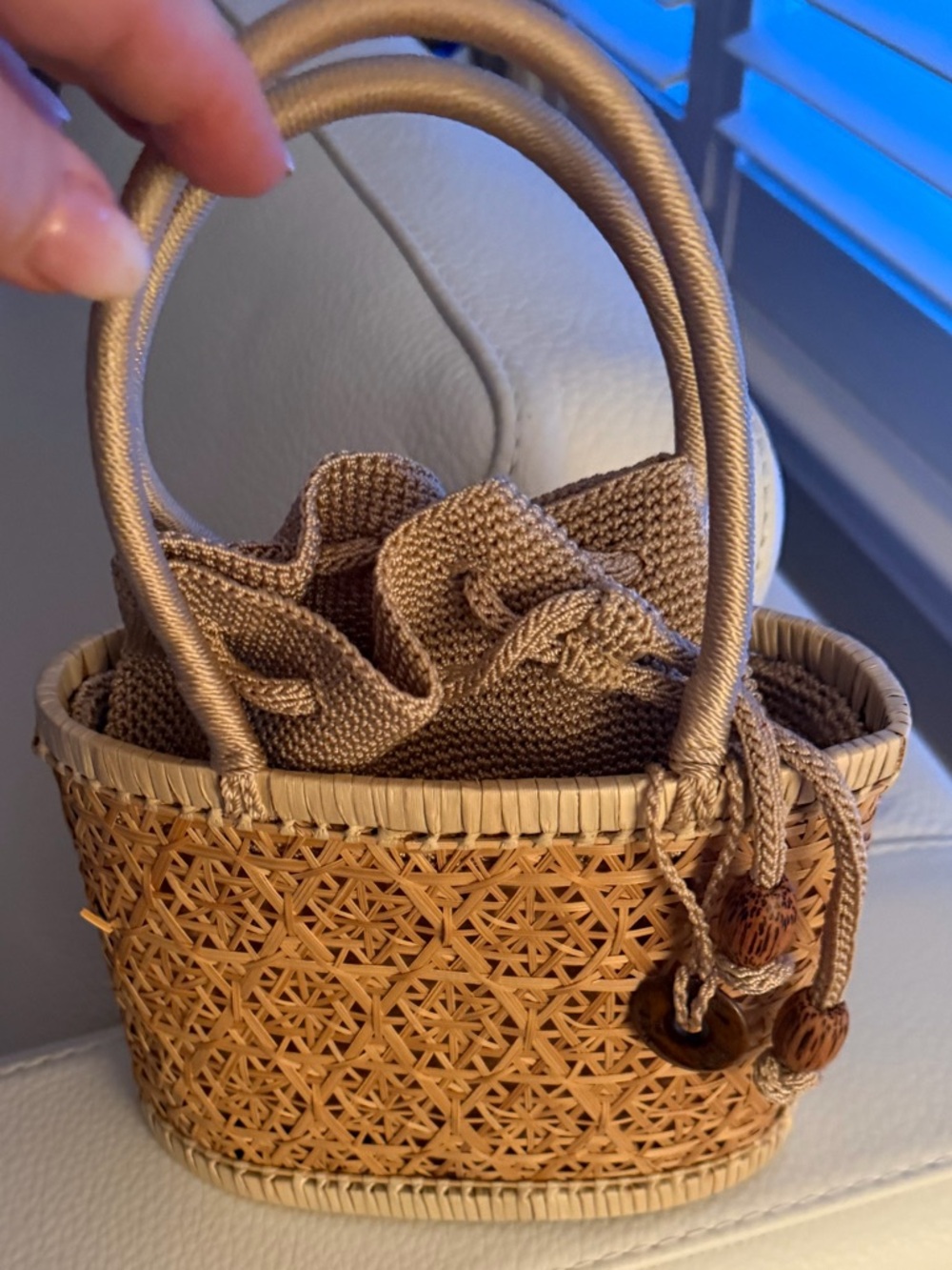 Copy The Sak Woven Summer Straw Mini Bag in Tan